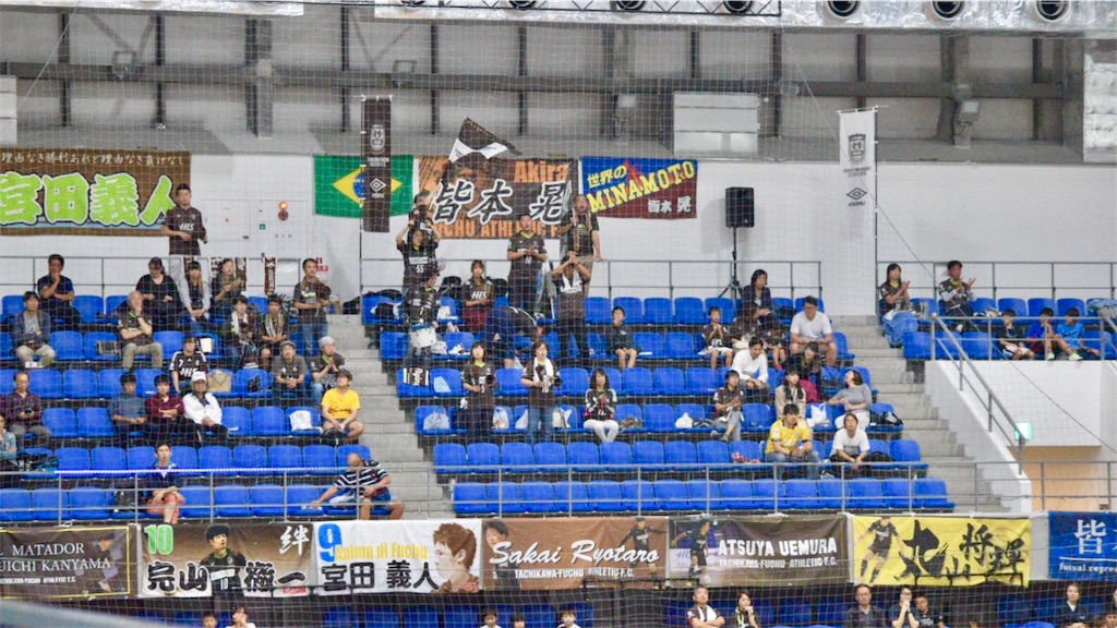 立川府中アスレティックFCのサポーター席 立川府中アスレティックFCのサポーター席