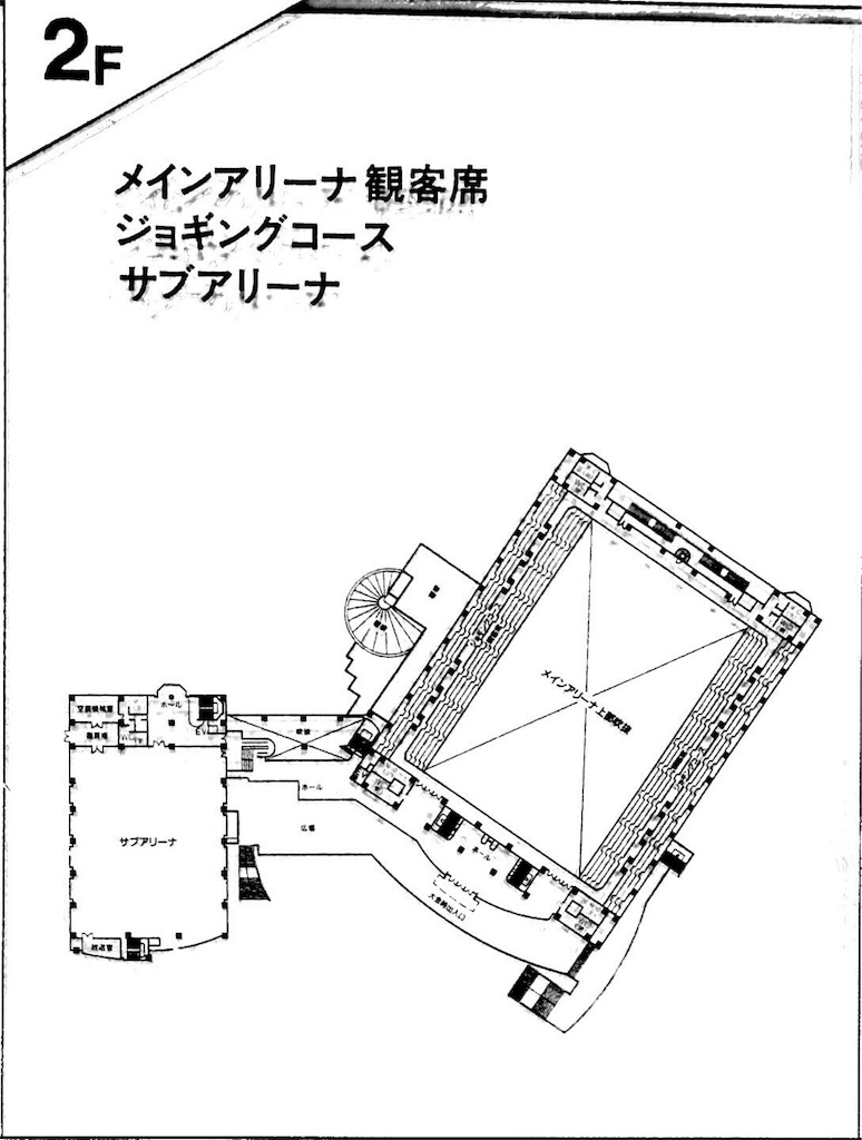 町田市立総合体育館の館内案内図2階 町田市立総合体育館の館内案内図2階