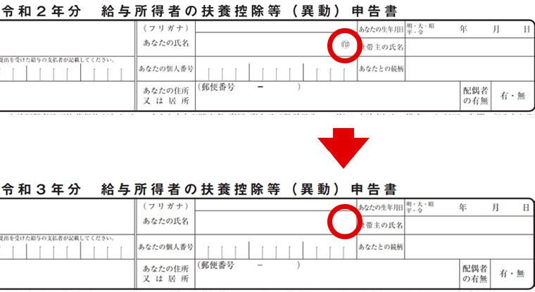 年調書類への押印義務