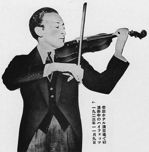 ハイフェッツ HEIFETZ フレーム写真サイン入り 1954年 カラヤンとハイフェッツ同時に来日（1954） - チュエボーなチューボー