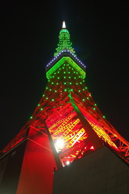 東京タワー インフィニティ・ダイヤモンドヴェール Welcome Tokyo グリーンライトアップ