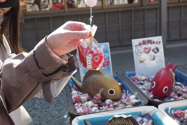 鯛のおみくじがいくつかありました