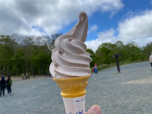 鳩待山荘の花豆ソフト 美味しいです!