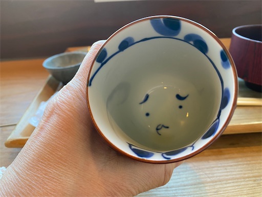 湯飲み茶わんの底がひょっとこでした。