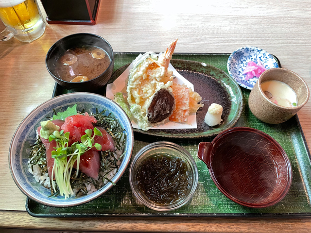 まぐろ丼＋ミニ天ぷら