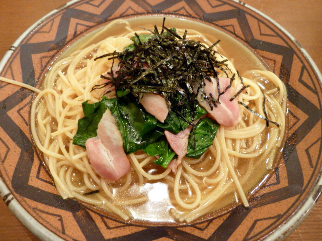 ほうれん草とベーコンの和風スパゲティー