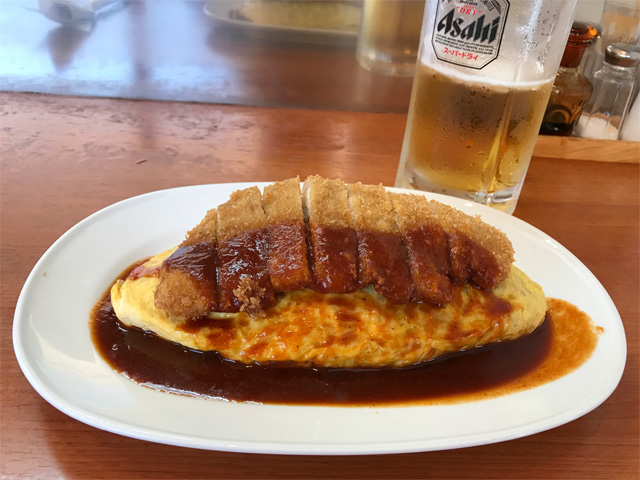 ボルガライスと生ビール