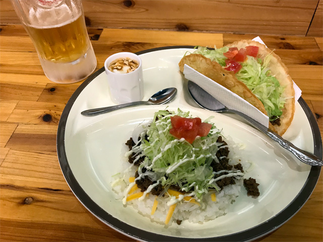 タコスとタコライスとジーマーミ豆腐のセット