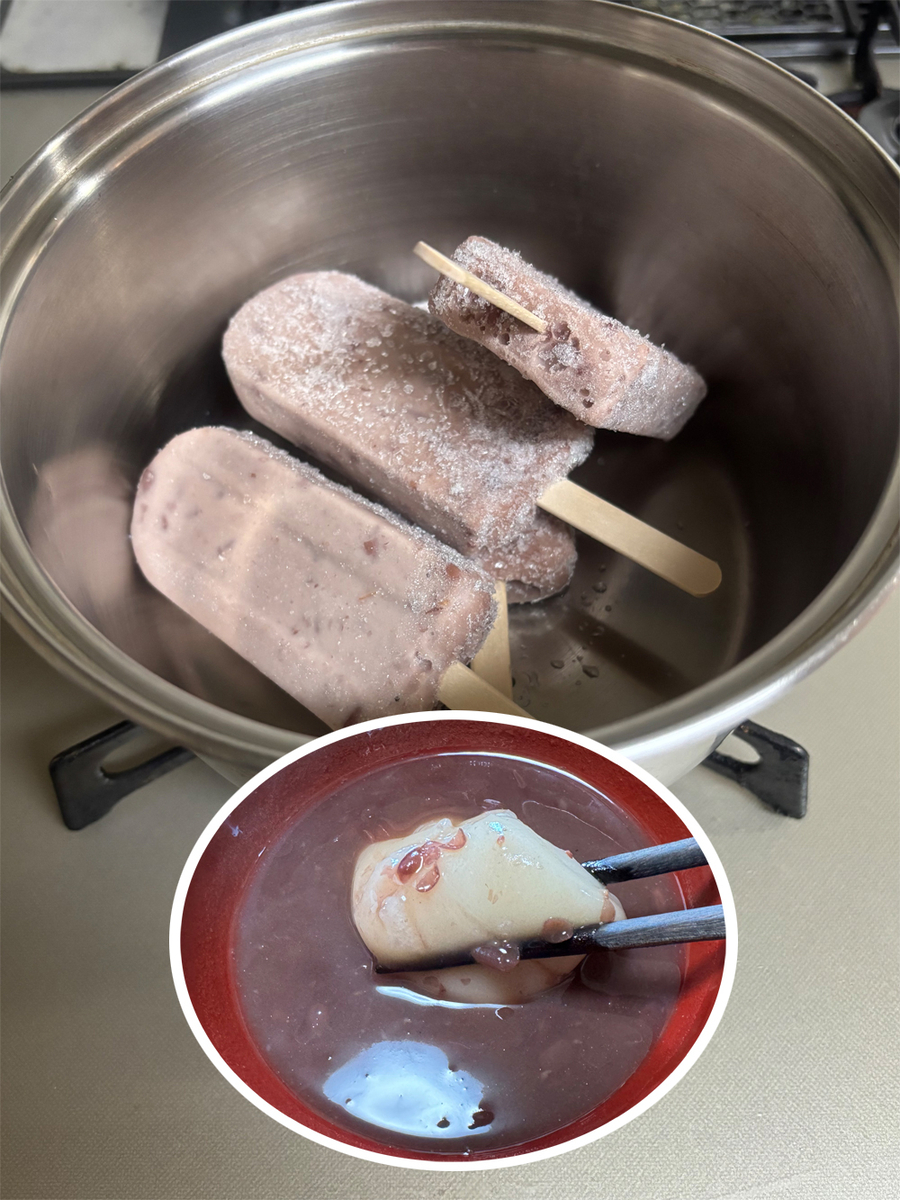 あずきバーで作ったぜんざい
