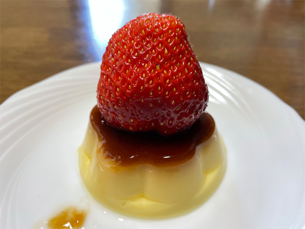 グリコのプッチンプリンと濃姫のイチゴのマリアージュ♪