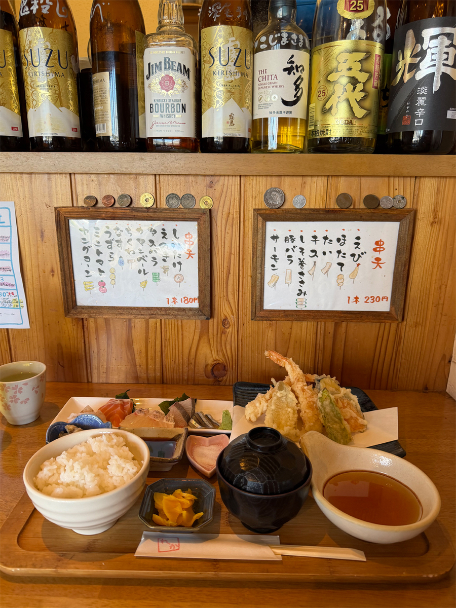 刺身と天ぷらランチ