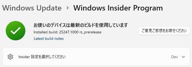 Windows 11 Insider Preview Dev チャンネルに Build 25247 が配信されてきました。 - 私のPC自作部屋