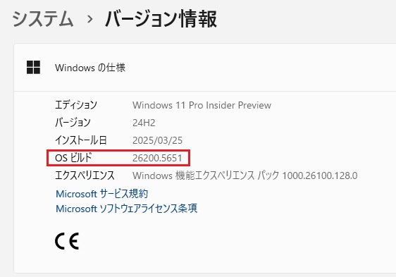 Windows 11 Dev チャンネルに 累積更新 (KB5060818) が配信されてき