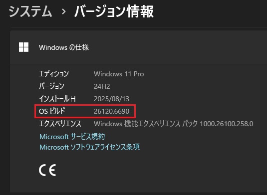 Windows11 バージョン 24H2 Beta チャンネルに 累積更新 (KB5065786