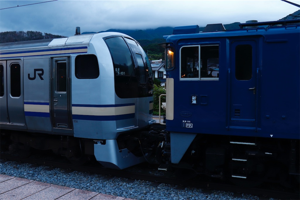 E217系Y-101編成+Y-102編成 NN入場配給(廃車回送) - 特急上高地回遊81号