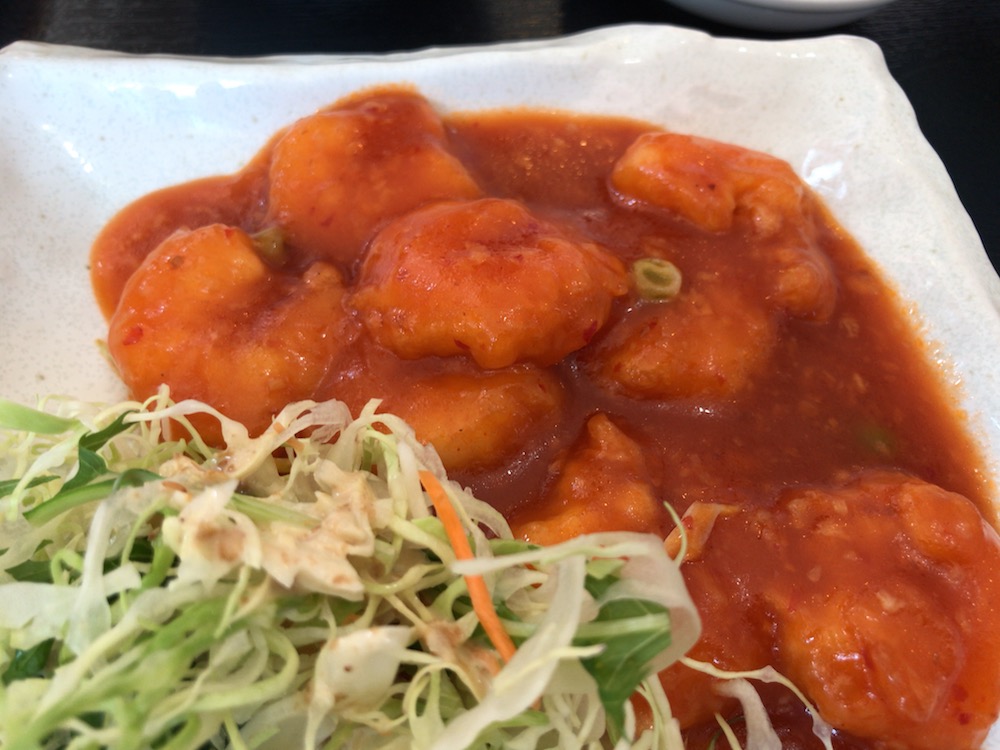 中華料理　萬福　エビチリ定食