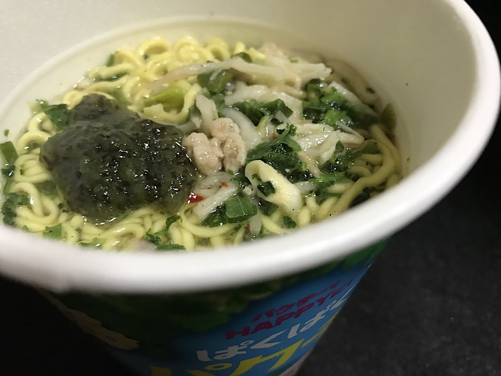 パクパクパクチー鶏しおヌードル　出来上がり