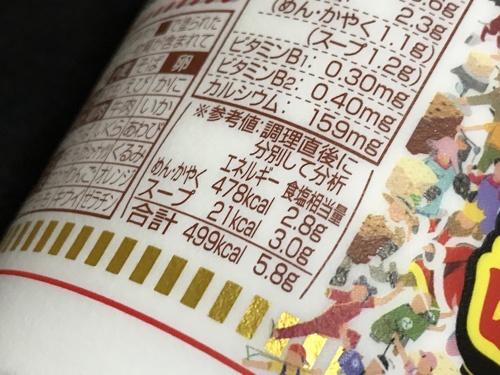 カップヌードル ビック帰ってきた謎肉祭W 食塩相当量