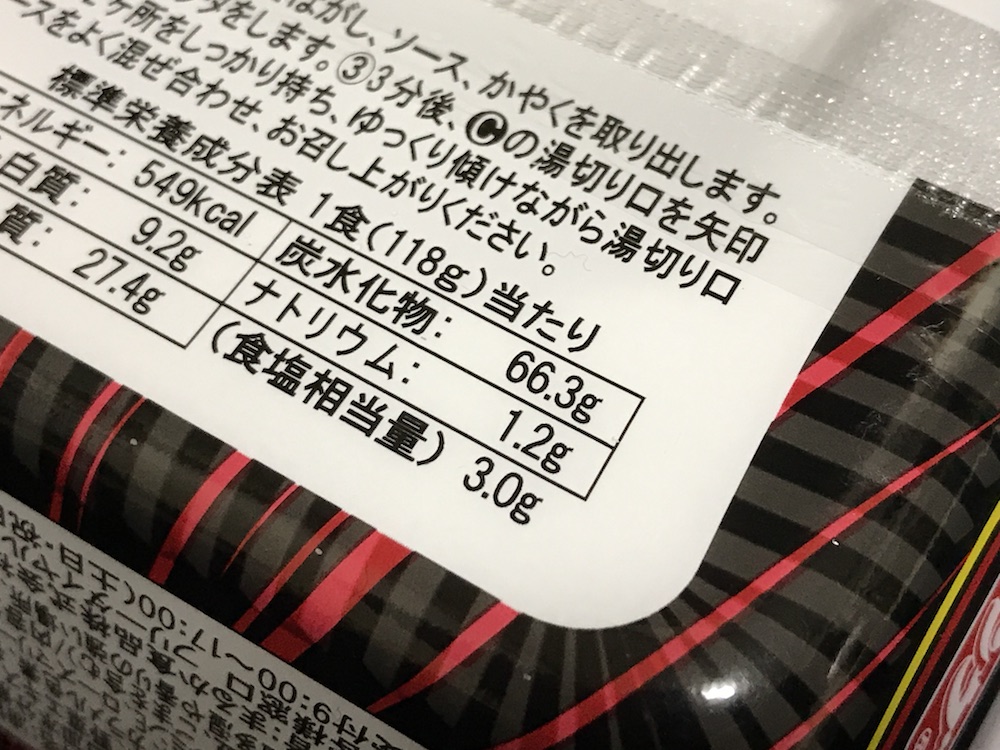ペヤング　もっともっと激辛MAXやきそば 食塩相当量