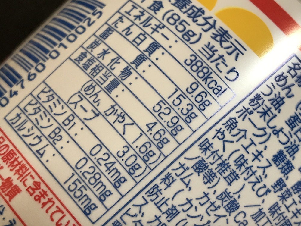 金ちゃんヌードル 食塩相当量