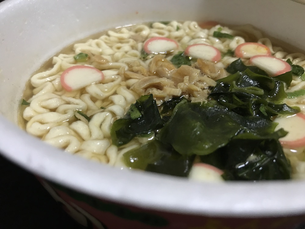 サンポー かしわうどん 出来上がり