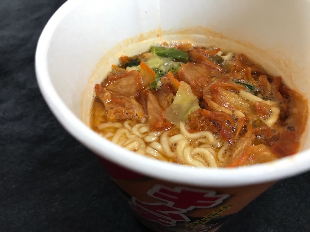 辛ラーメンキムチカップ　出来上がり