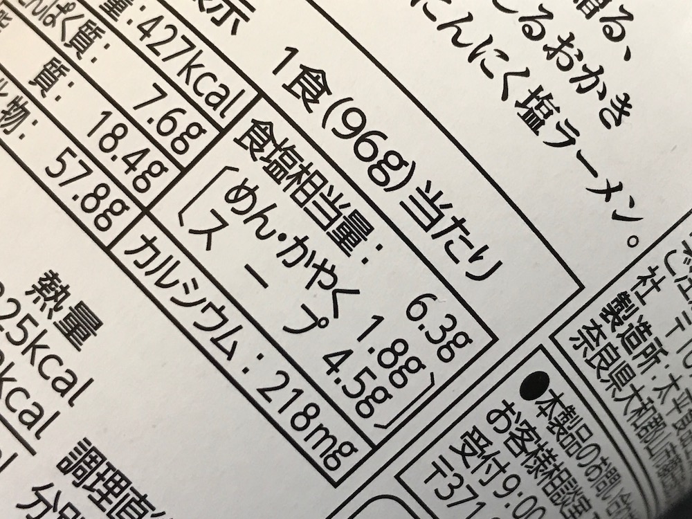青ネギオイル仕立てのネギバカにんにく塩ラーメン　食塩相当量