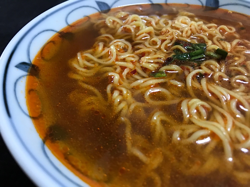 寿がきや即席台湾ラーメン 出来上がり