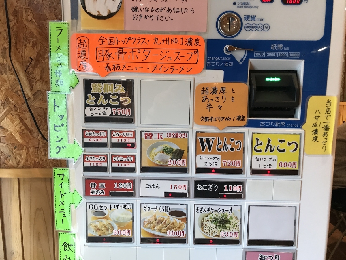 2020あなたの心を鷲掴み　食券機