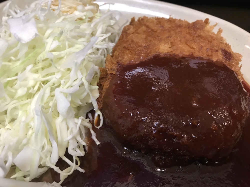 人力うどん　メンチカツうどんセット