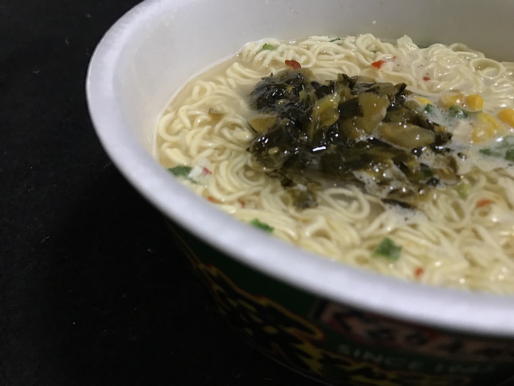 サンポー高菜ラーメン　出来上がり