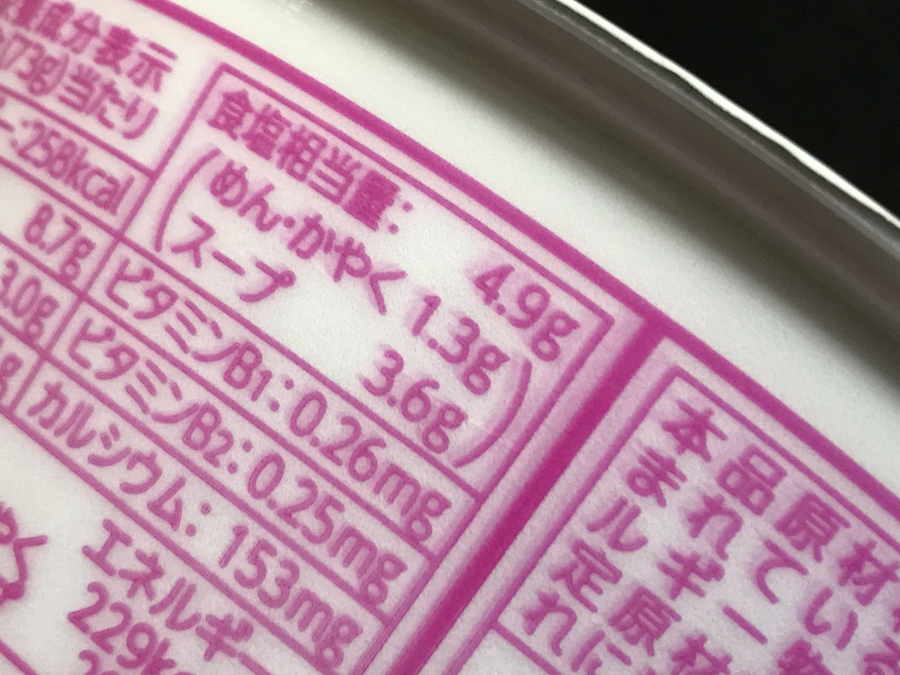 マルちゃん麺づくりそうめん　食塩相当量
