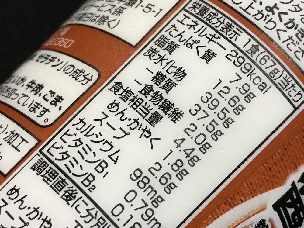 トップバリュ尾道醤油ラーメン 食塩相当量