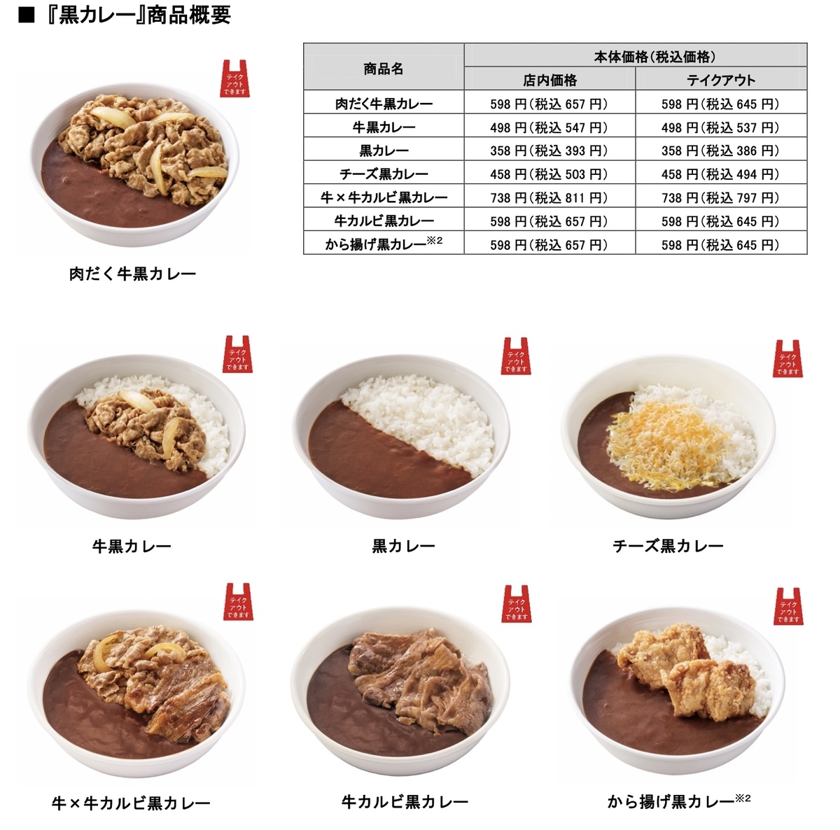 吉野家　黒カレー　トッピング