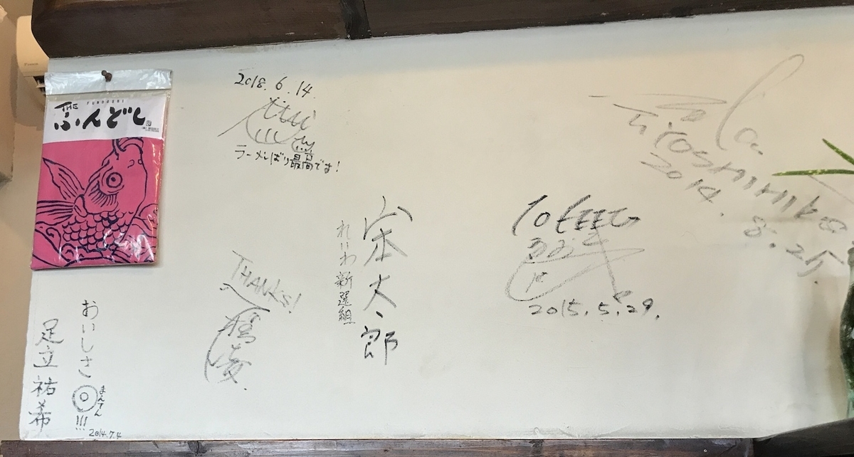 久留米ラーメンまんてん 壁のサイン