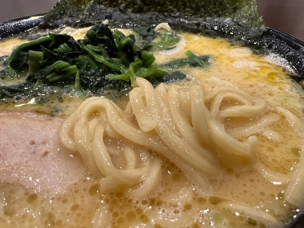 龍馬家大財店　ラーメン　中太麺