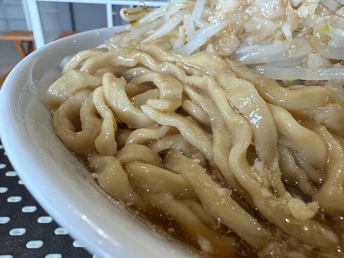 夢の一歩　総本店　小ラーメン　極太麺