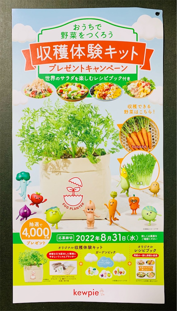 キューピー おうちで野菜をつくろう収穫体験キットプレゼント