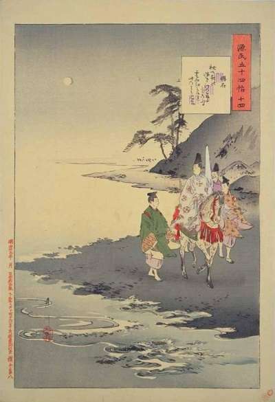 13尾形月耕・源氏物語五十四帖・明石:plain