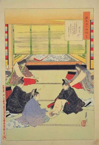 17尾形月耕・源氏物語五十四帖・絵合:plain