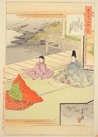 54尾形月耕・源氏物語五十四帖・夢浮橋:plain