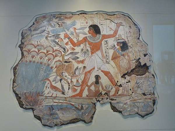 British Museum ネバムンの墓の壁画（沼地での狩猟）　Tomb of Nebamun