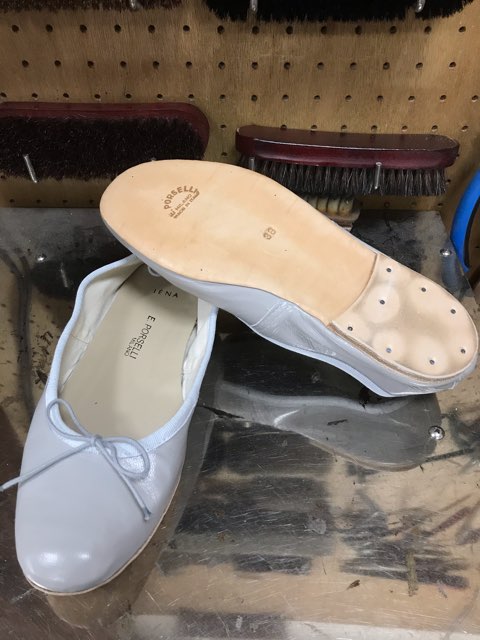 ポルセリ 38 　裏張り済　バレエシューズ　E.PORSELLI porselli（ポルセリ）】ballet shoes metalic/バレエシューズ