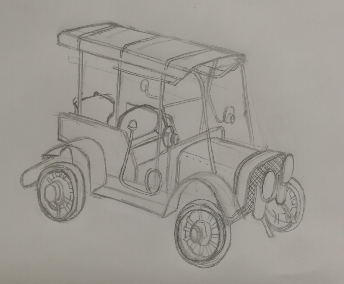 クラシックカーのイラスト ひつじ君になりたい