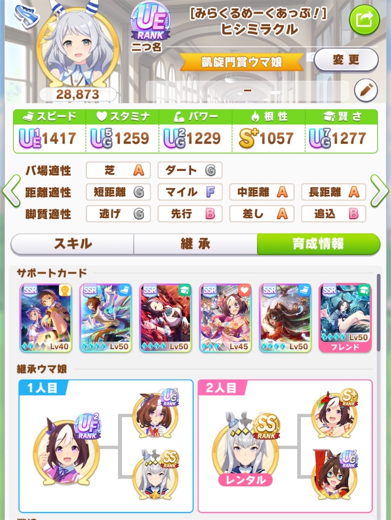 ウマ娘】ヒシミラクルでUEランク到達！ - 心の雑草