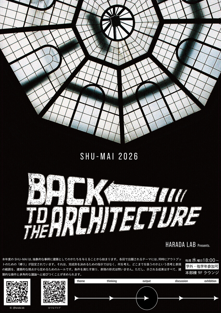 第167回「SHU-MAI BACK TO THE ARCHITECTURE」 - Harada Masahiro Lab