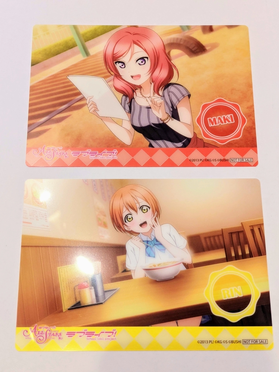 ランチョンマット キャラカフェ ラブライブ μ's 全種　お台場 ランチョンマット キャラカフェ ラブライブ μ's 全種 お台場 THE
