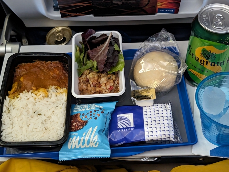 ユナイテッド航空 日本⇔北米 国際線機内食（2023年12月-24年1月