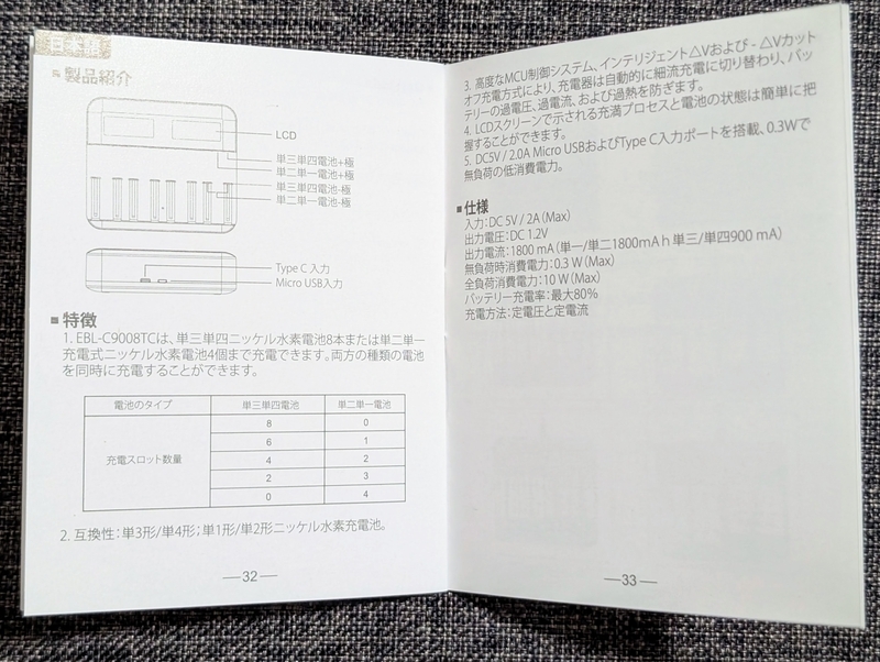 Amazonベーシックの充電池（単1～単4）に使える充電器を買った