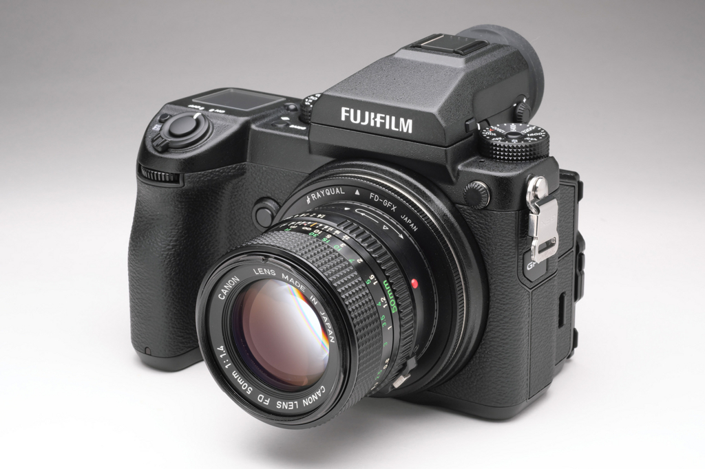 完成品 KIPON FD-GFX FD(キヤノンFDマウントレンズ )-FUJIFILM GFX 50S 50R GFX100 富士フイルム マウン 